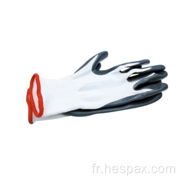 Gants de main-d&#39;œuvre à revêtement de palmier anti-pétrole de nylon HESPAX